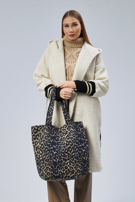 Zoozie Bags Bolso Tote de Lona Crema y Leopardo Zoozie Bags Bolso Tote de Lona Crema y Leopardo